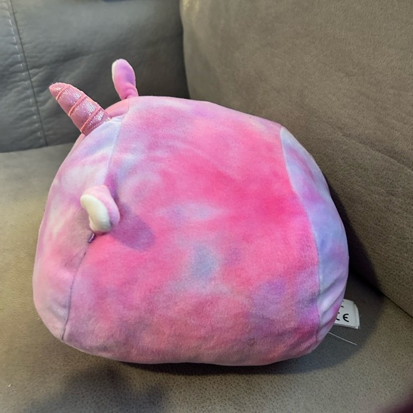 Lola Kellytoy 8 Inch Stackable Squishmallow Pink Purple Tie-Dye Unicorn Pig - Picture 2 of 6